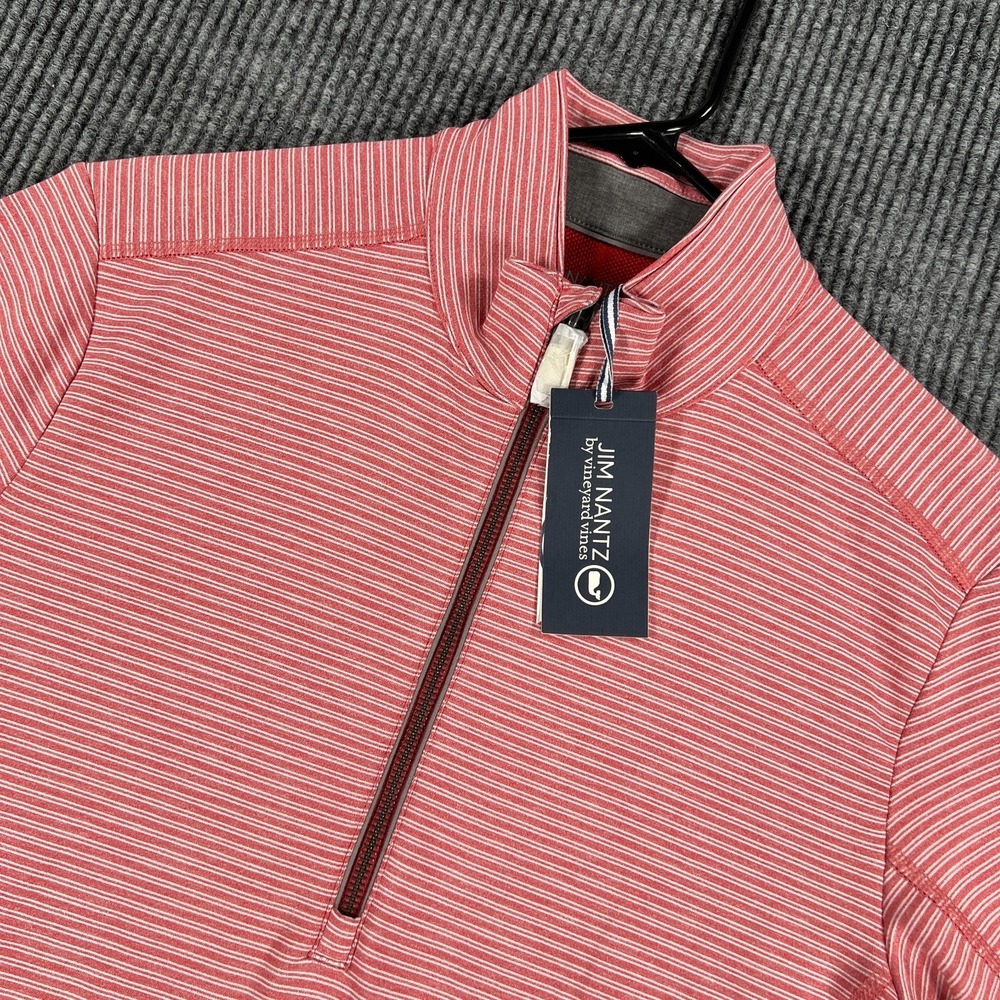 Vineyard‎ Vines Jim Nantz Pullover Sweatshirt Mens Small Red Striped 1/4 Zip New